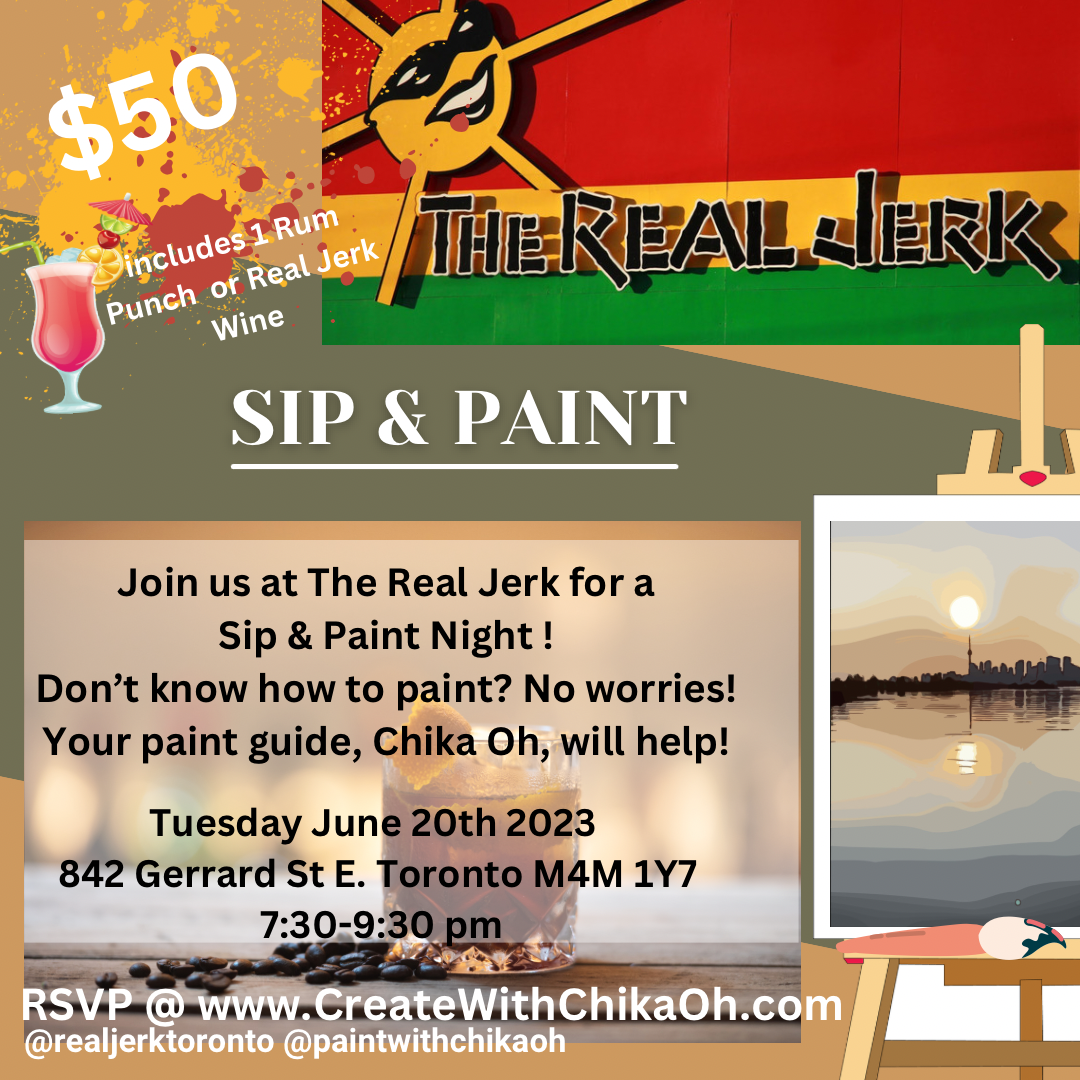 The Real Jerk: Sip and Paint Night! June 20th 2023