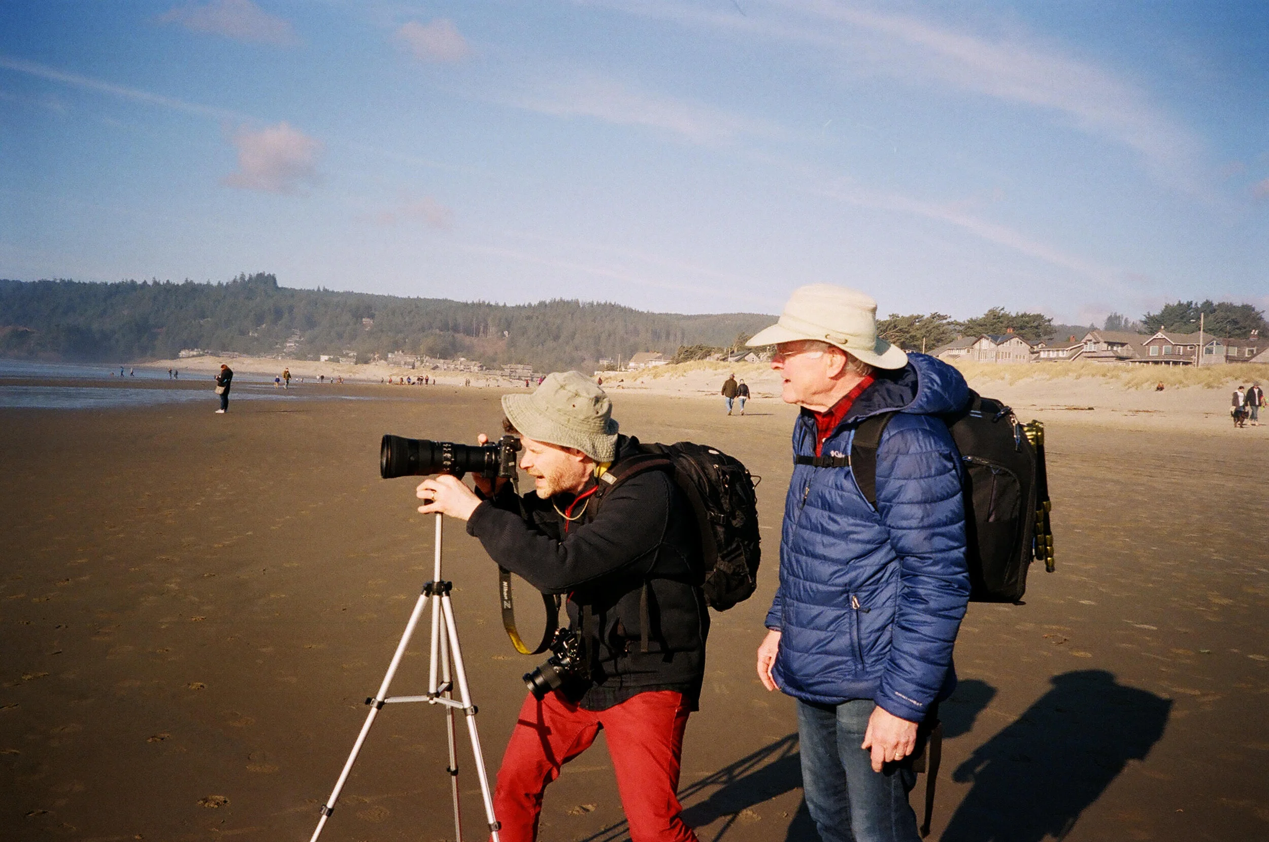 Setting up at Cannon Beach