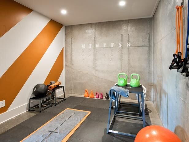Budget Friendly Basement Makeover Ideas Mandeville Canyon Designs Interior Design Firm In Palm Desert California - Paint Colors For Basement Home Gym