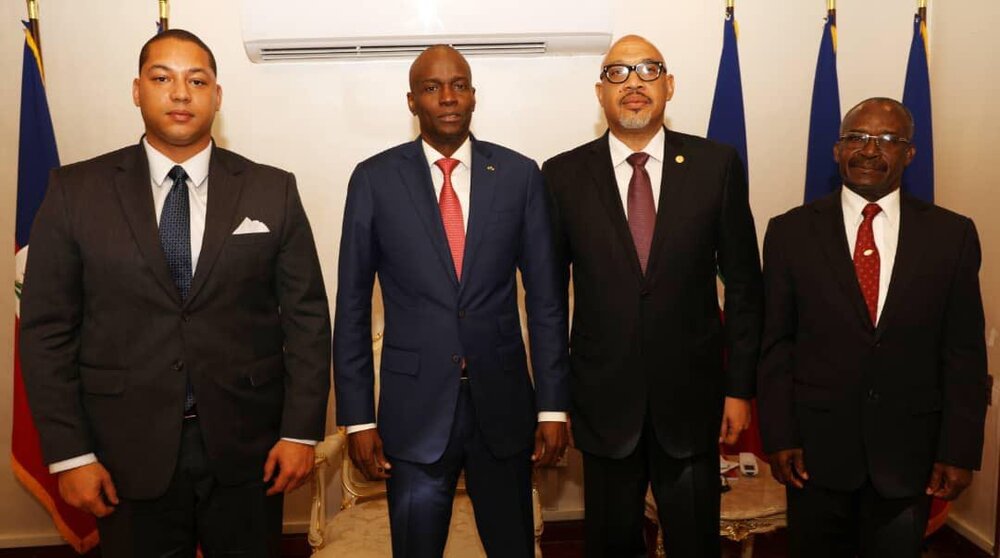 Jean-Claude Duvalier’s son Nicolas with President Jovenel Moïse.