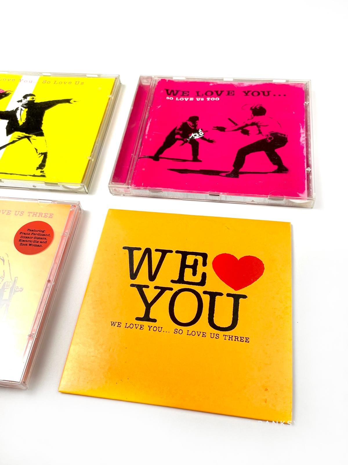 We Love You So Love Us CD Set of 4 Banksy artwork and credit — Get 