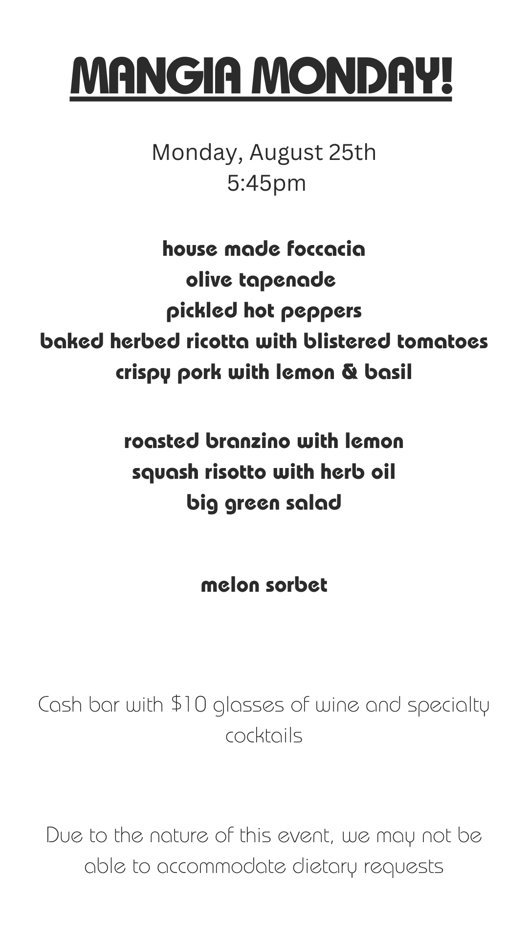 Mangia Monday!