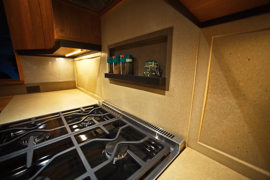 Cast Concrete Backsplash and Counter by Dogpaw Design