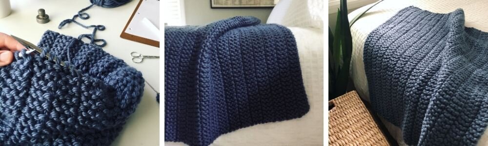 How To Easily Knit A Big Yarn Blanket  Chunky knit blanket diy, Diy knit  blanket, Big yarn