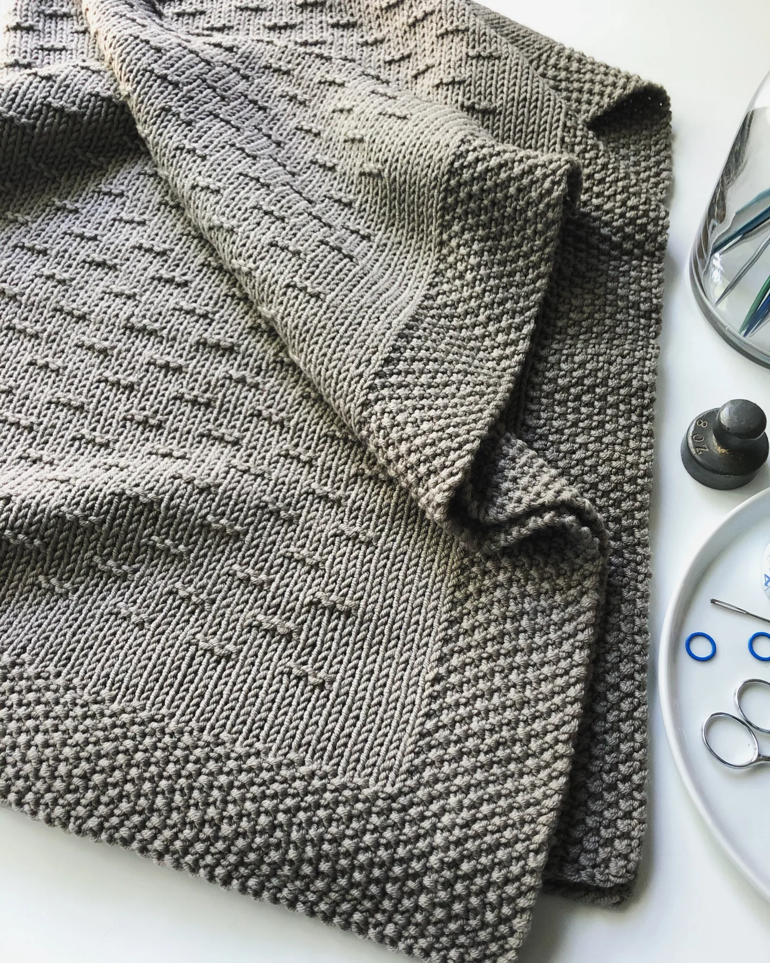Stay on the Ridge Blanket Knitting Pattern for Worsted #4 Weight Yarn ...