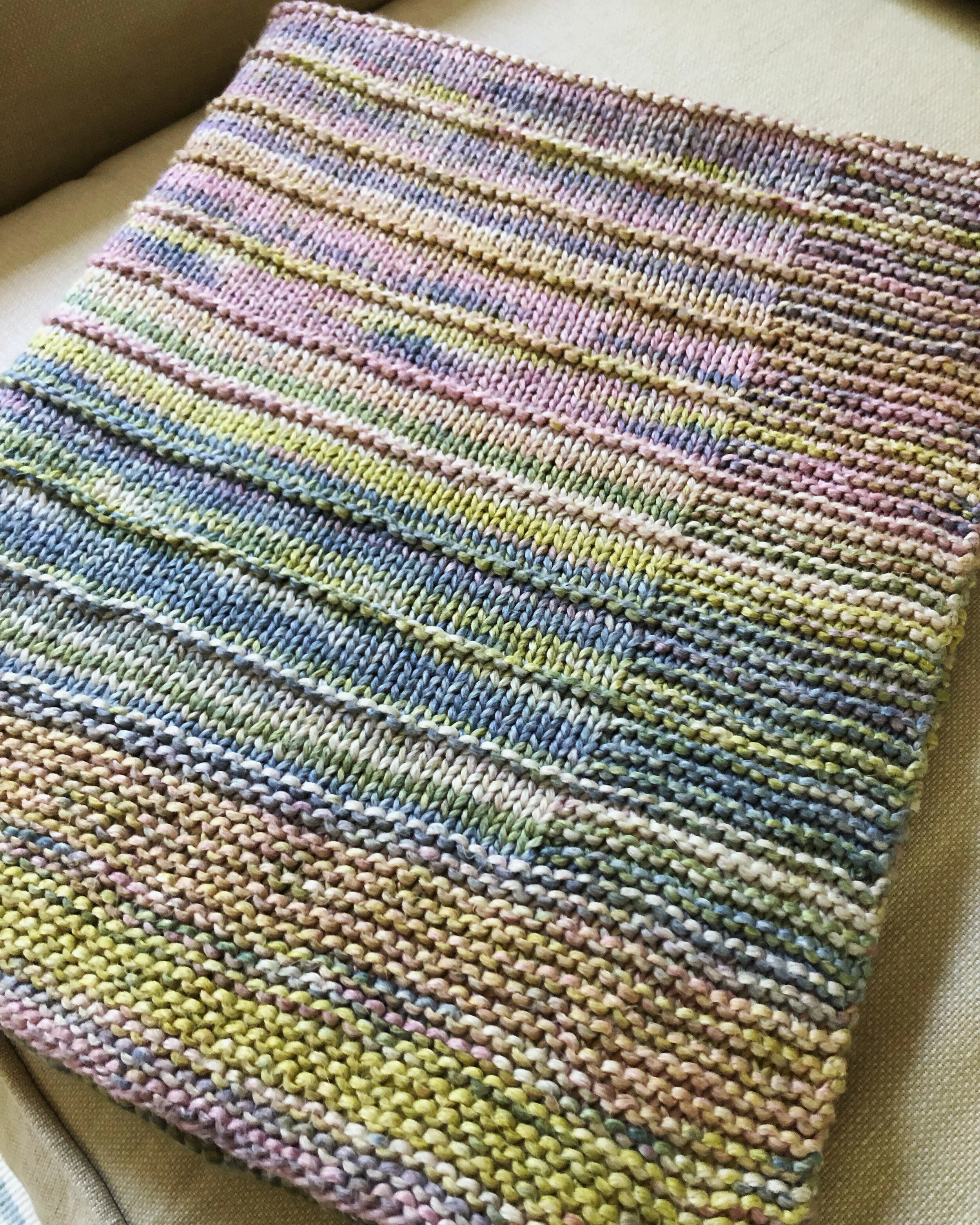 Garter Stitch Daisy Stitch Baby Blanket Knitting Pattern