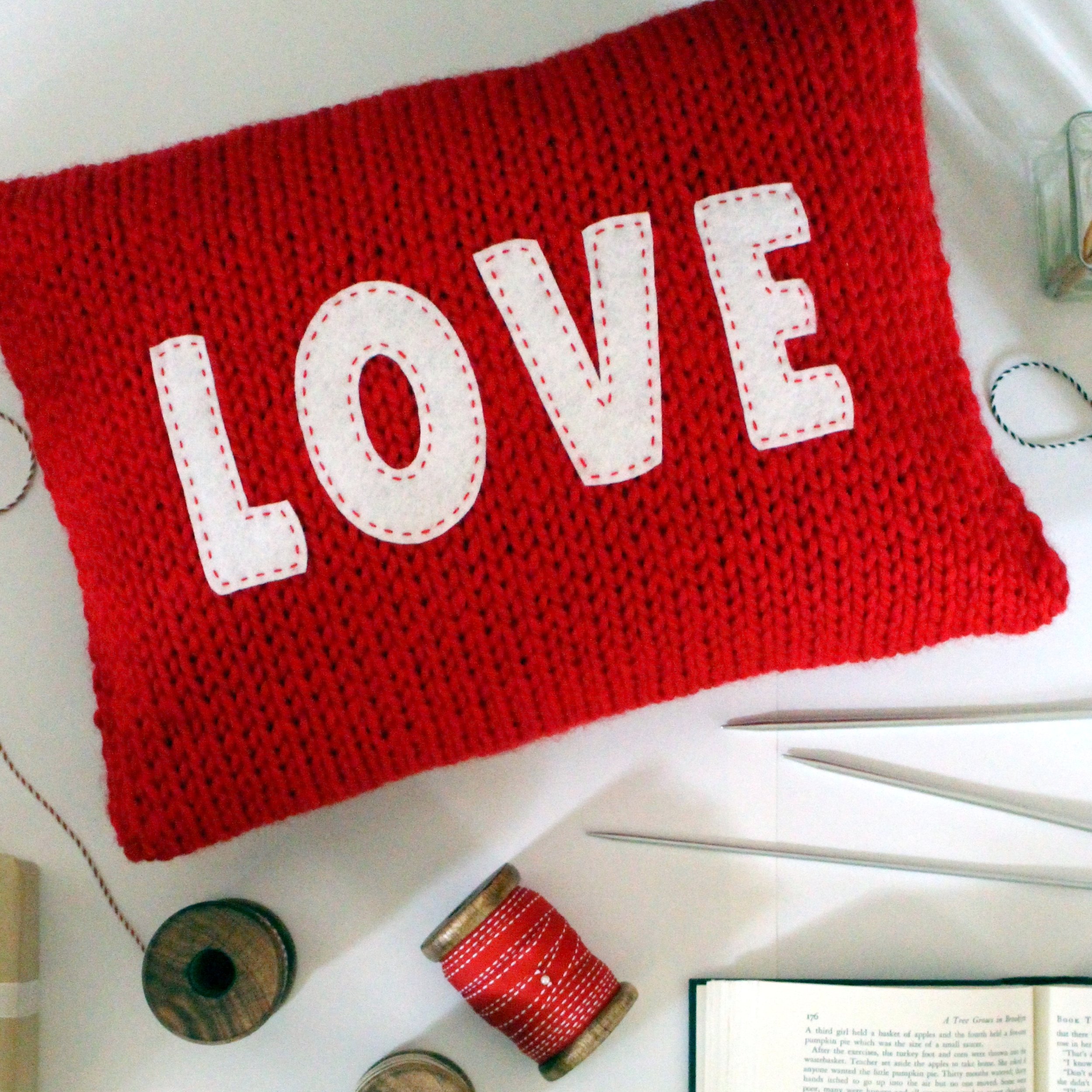 Love Pillow Knitting Pattern for Super Bulky Yarn Valentine's Day Heart Felt Letters Stitch Easy to Knit NOV 2021.jpg