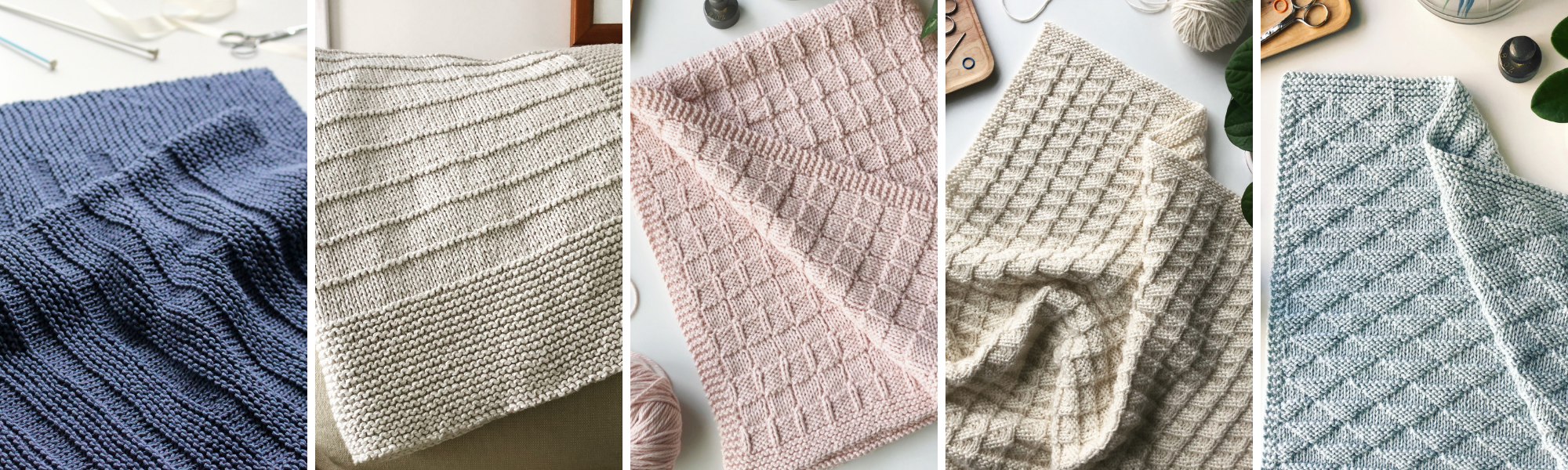 Five Modern and Easy to Knit Baby Blanket Knitting Patterns