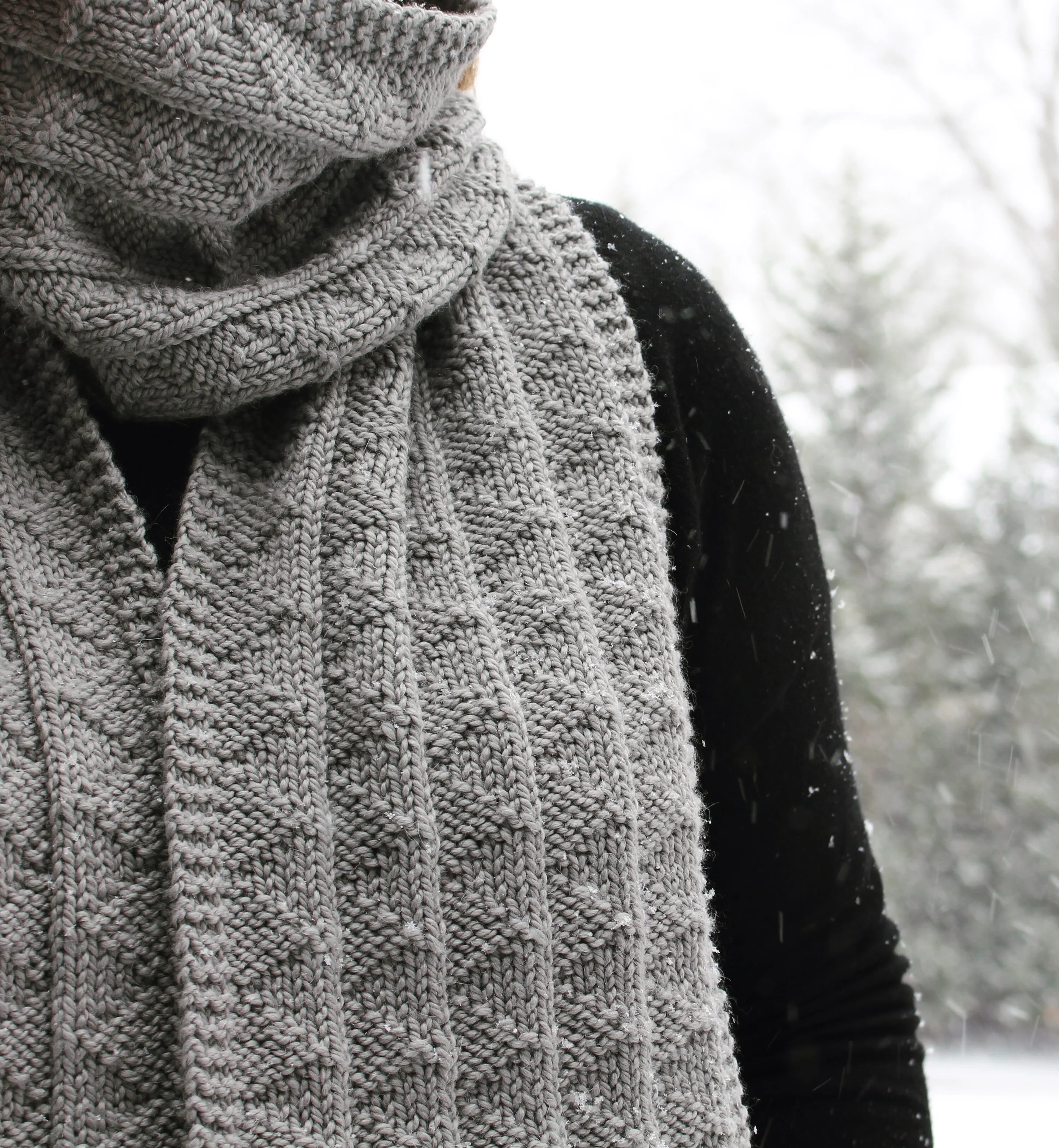 Looking Forward Scarf Knitting Pattern for Men Women Reversible Easy to Knit Fifty Four Ten Studio 11.JPG