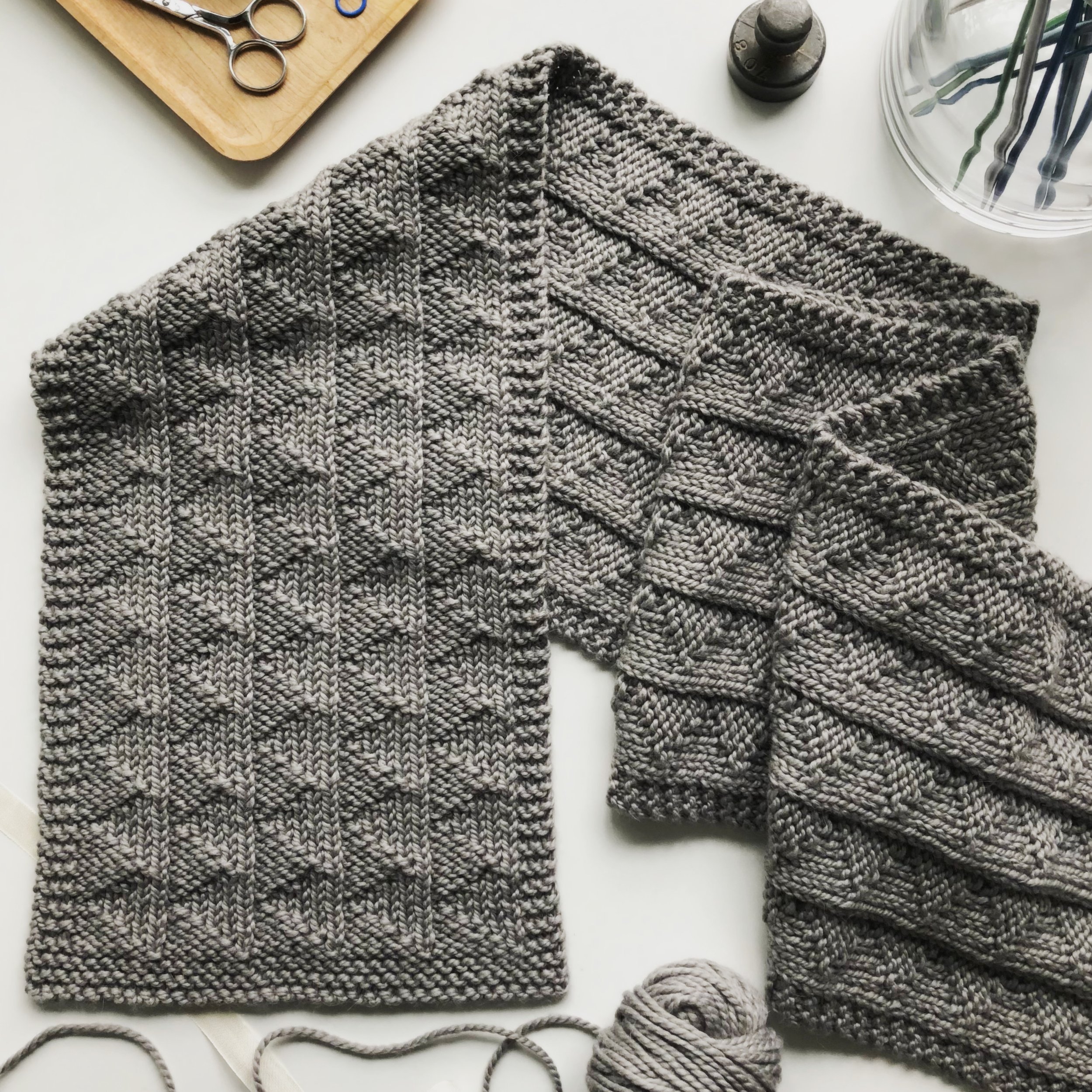 Looking Forward Scarf knitting pattern for men women reversible easy to knit Fifty Four Ten Studio 17.JPG