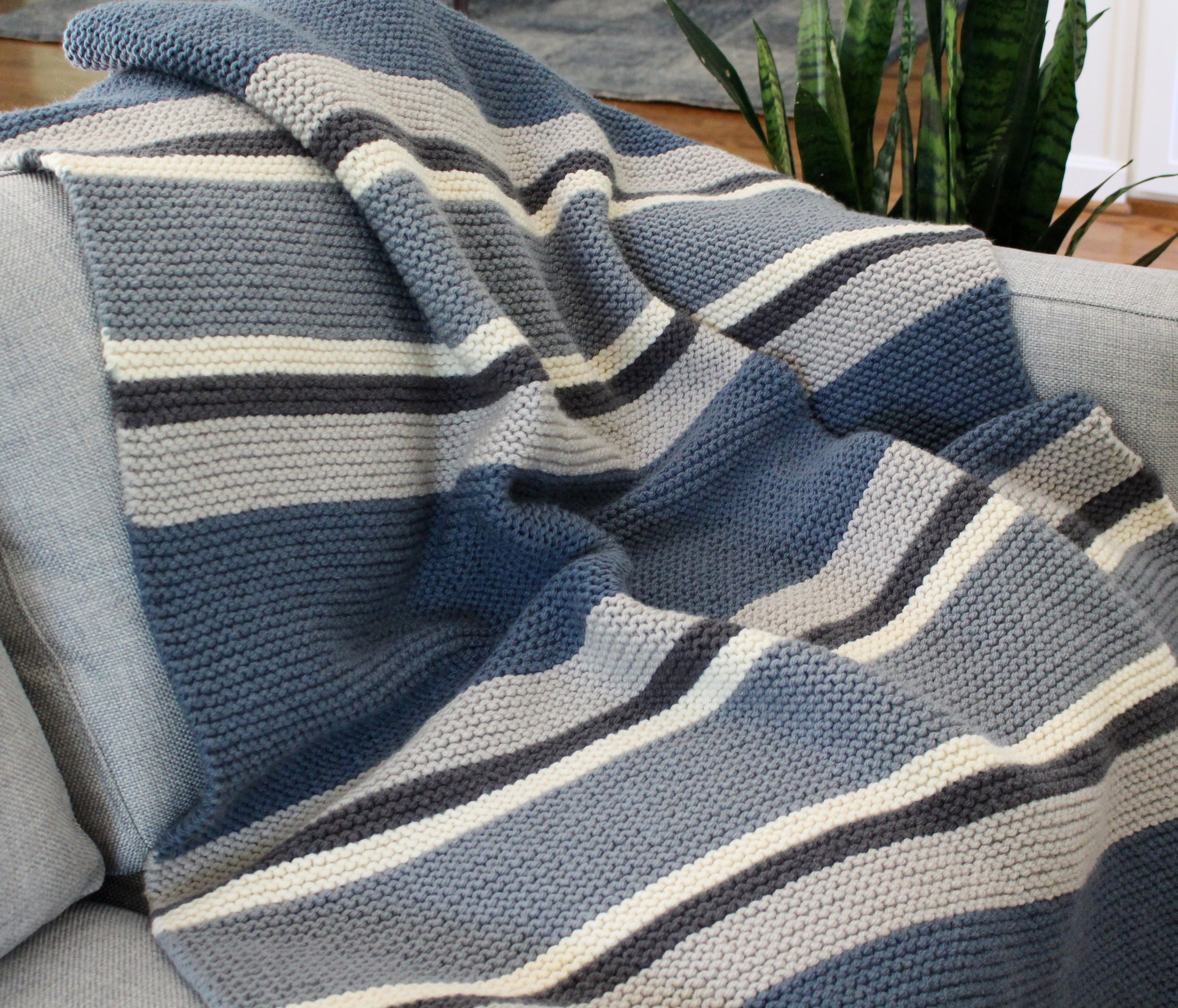 Here & Now Blanket knitting pattern Lion Brand Hue & Me bulky yarn stripes easy to knit 26b glow.JPG