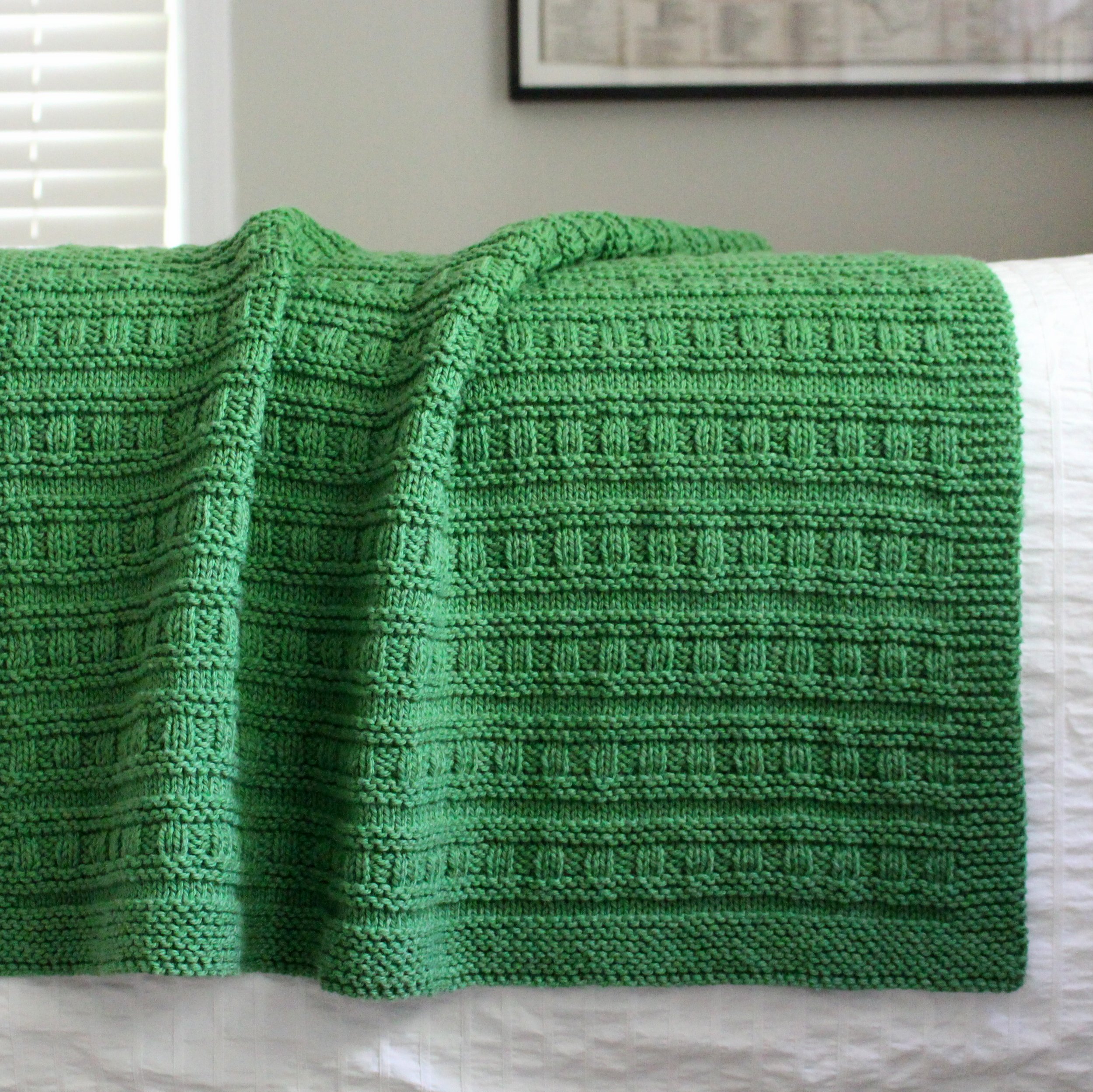 On the Bright Side blanket knitting pattern for worsted aran 4 weight yarn easy to knit Fifty Four Ten Studio green 2.JPG