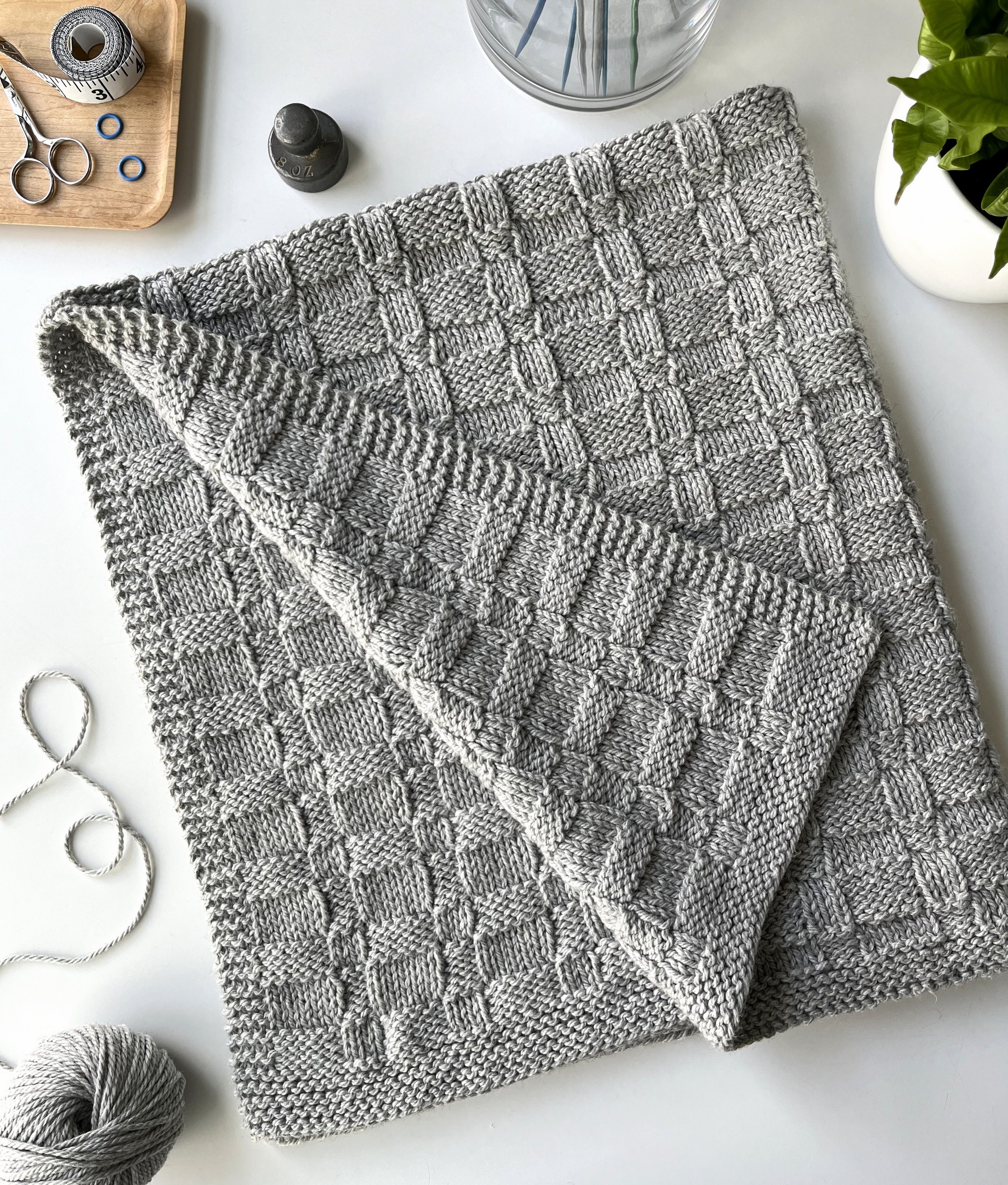 All the Memories Blanket knitting pattern easy to knit reversible baby throw afghan modern Fifty Four Ten Studio gray grey worsted yarn MARCH 2024 BEST.jpg