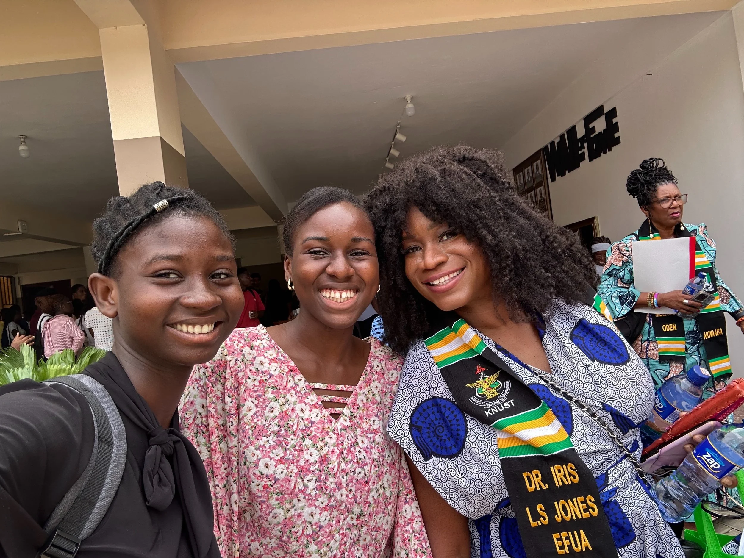 Abana in pink, Akosua in black