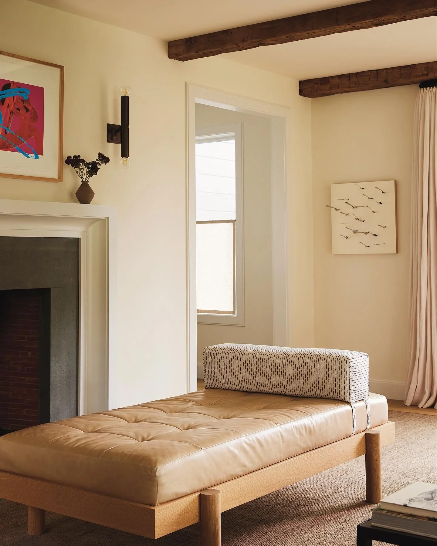 A closer look at the layers in the family room at our Warren project. In a larger living room, we always try to carve out more intimate areas to be in. Comfort was the main consideration and this room has a cozy seat for everyone. From playing mahjon