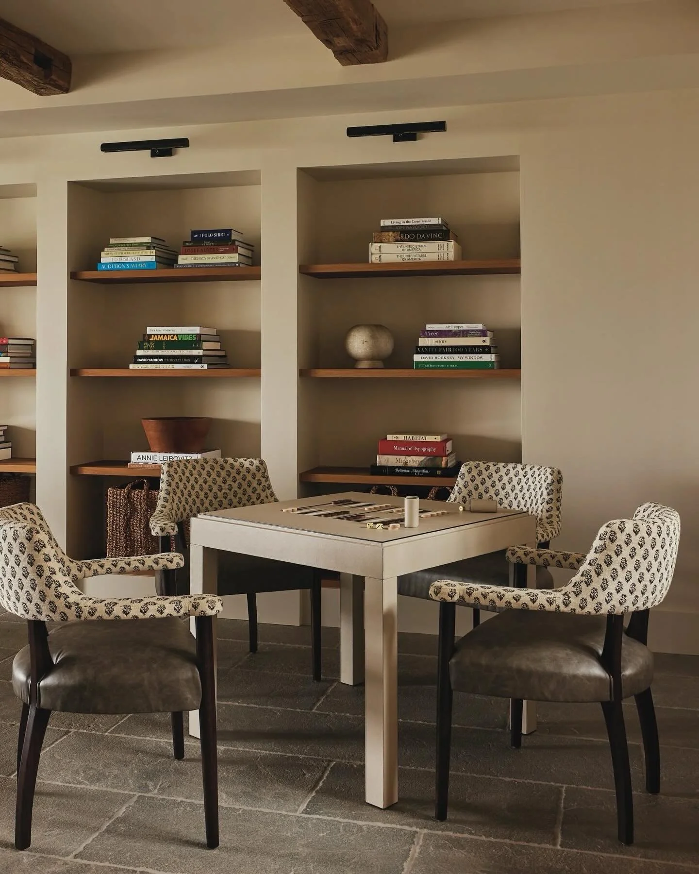 A setting for the ultimate game night on the lower-level of our #LakeWaramaug project. A space dedicated to more casual entertaining and games. As featured in @houseandgardenuk. Photo: @katesjordan. Styling: @megleonard