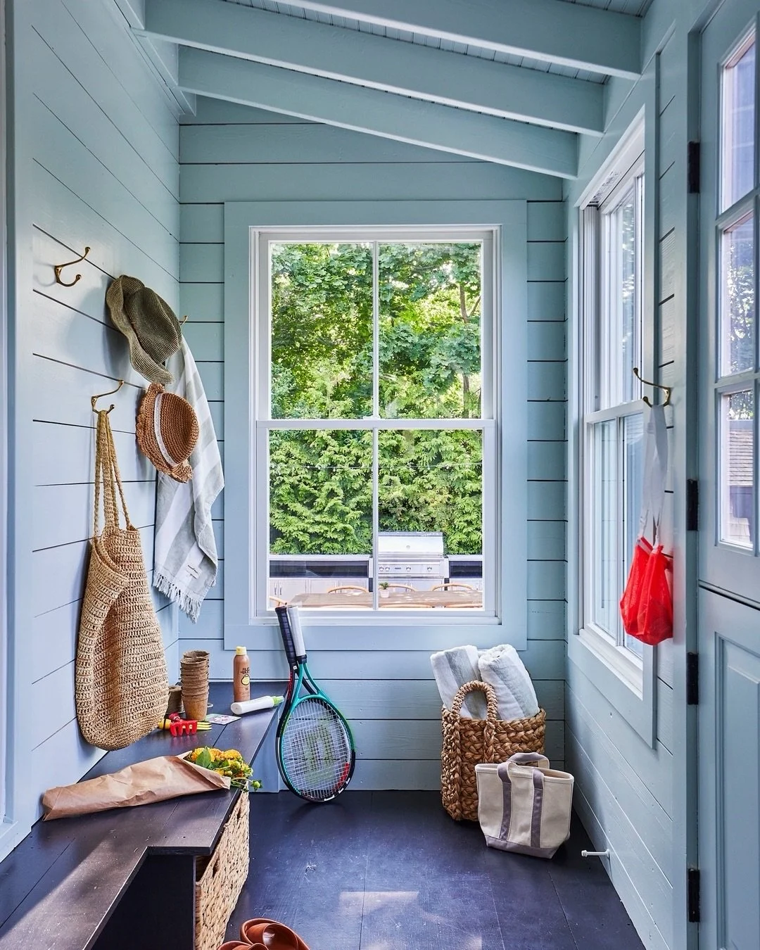 When you have a favorite paint color, it spans projects and spaces, from full-room swathes to trim. #ninacarbone #woodlawnblue