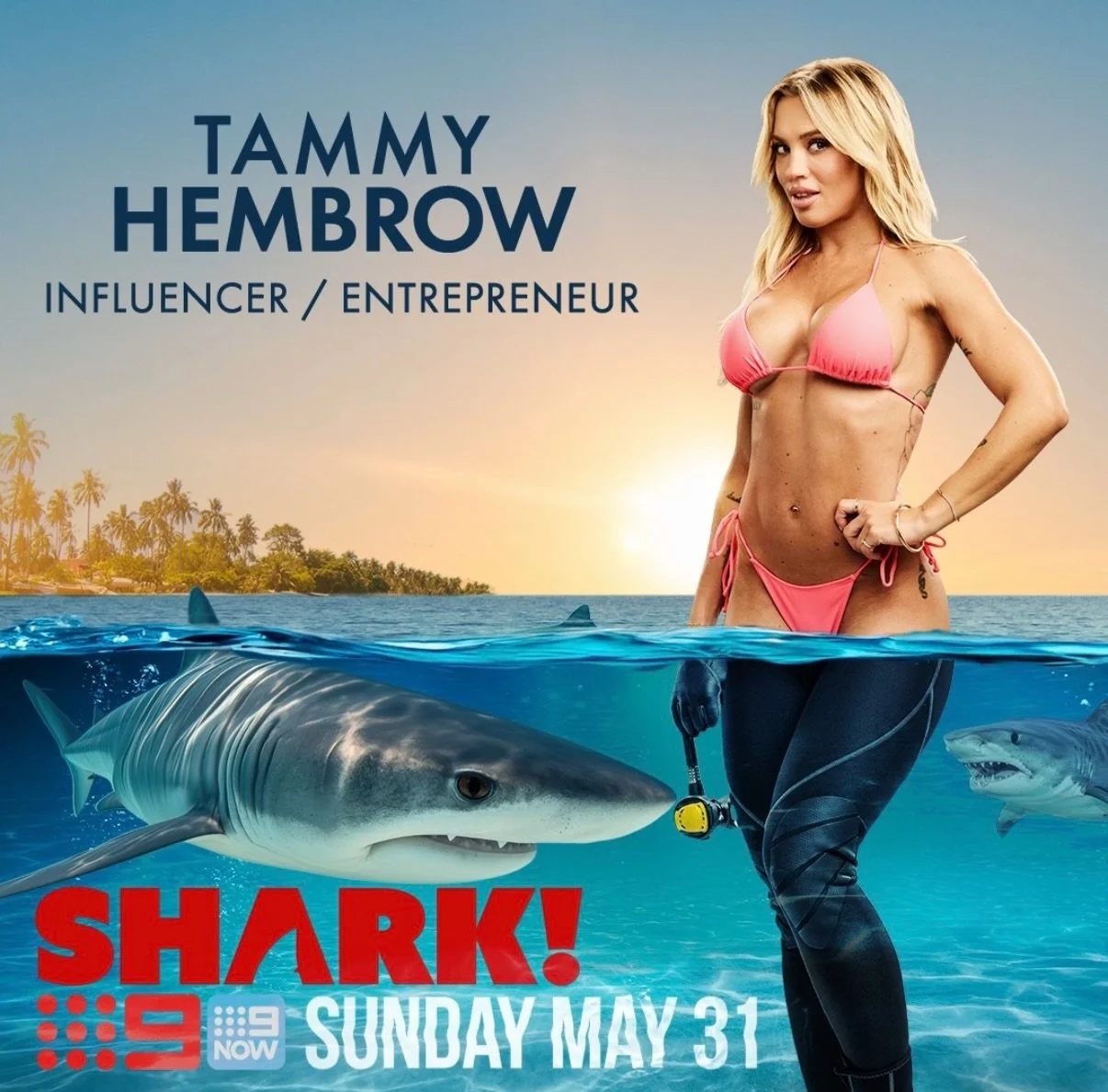 SHARK! Premieres Sunday May 31st 7pm @channel9 and @9now - let&rsquo;s go @tammyhembrow 🦈 #22mgmt