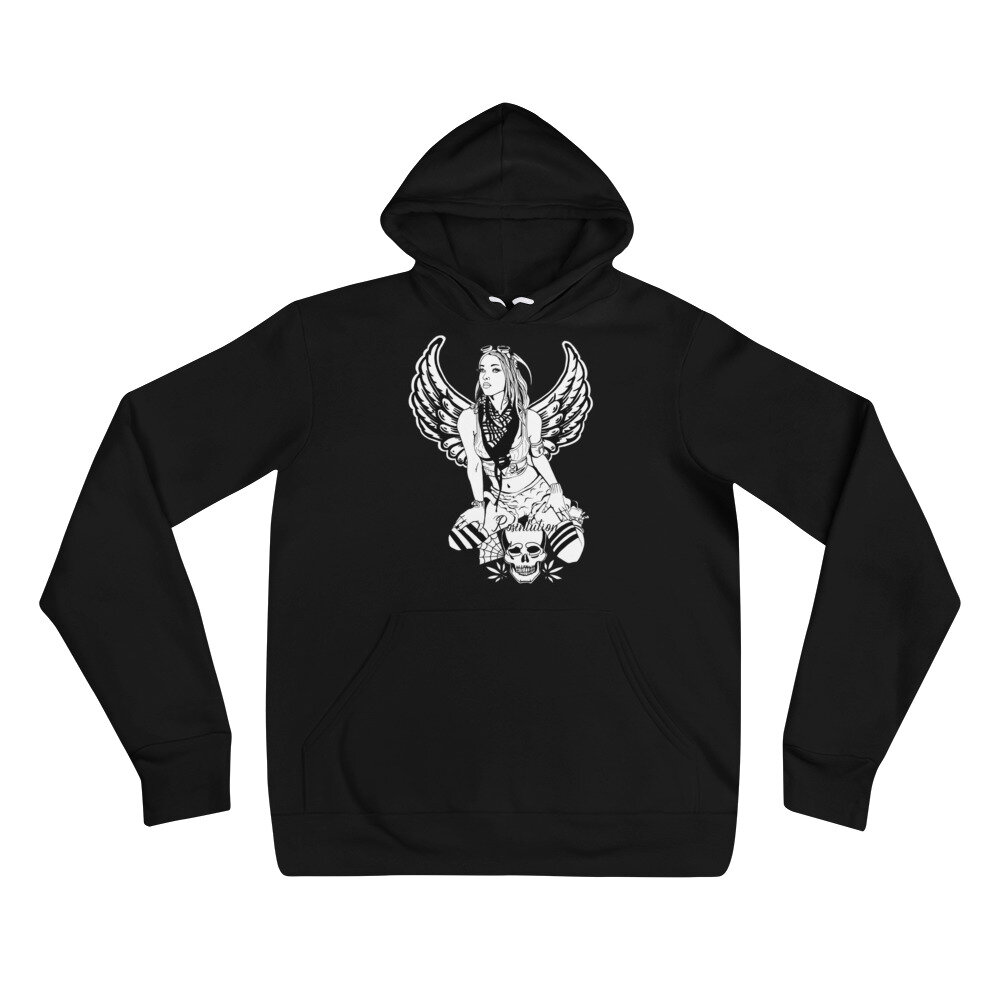 Girl with angel wings Black sweatshirt Mockup Generator Unisex.jpg