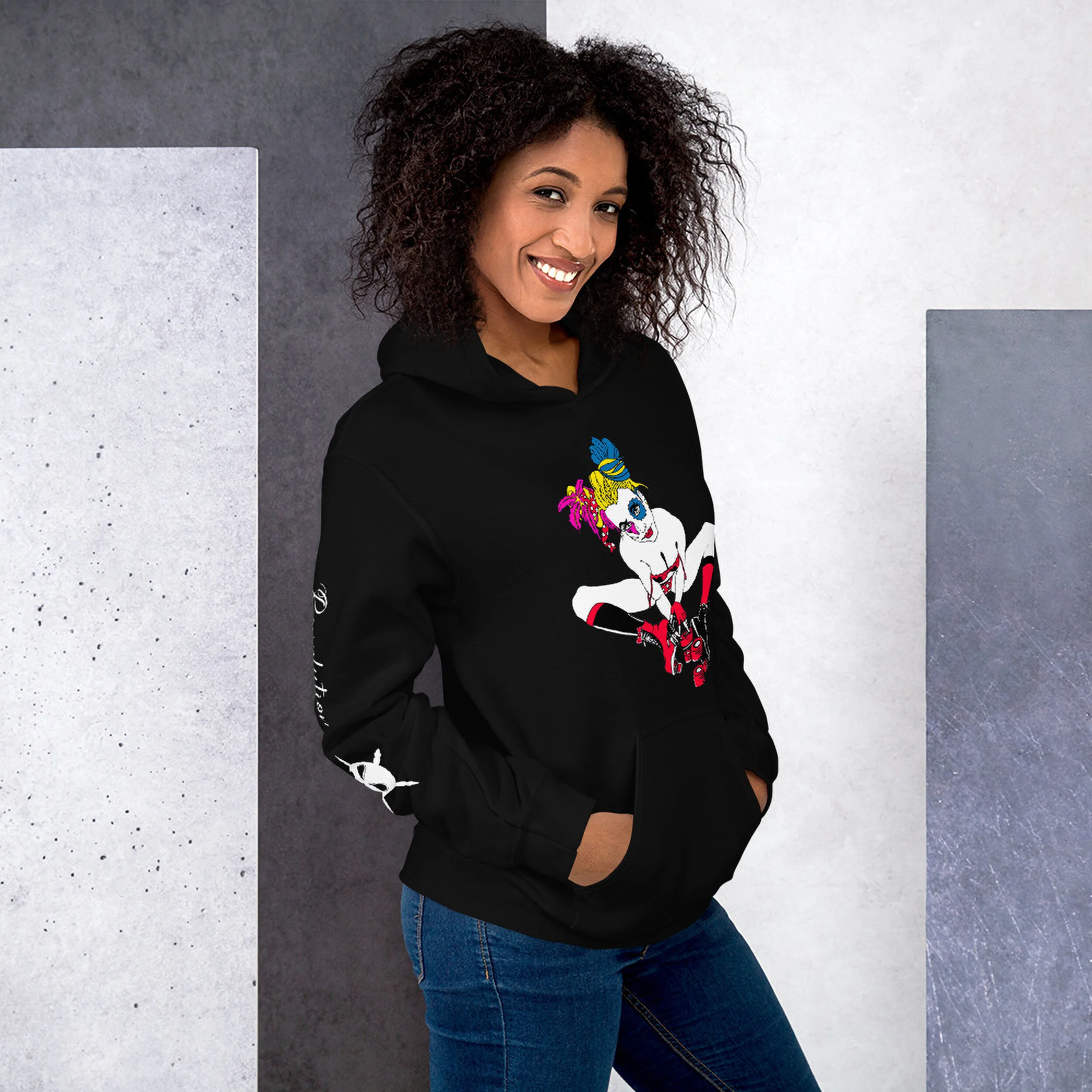 Harley-Quinn-JPEG_Lil-Monster-with-Logo-(Back-of-Sweatshirt)-PNG_Rosinlution_mockup_Right_Womens-Lifestyle_Black.jpg
