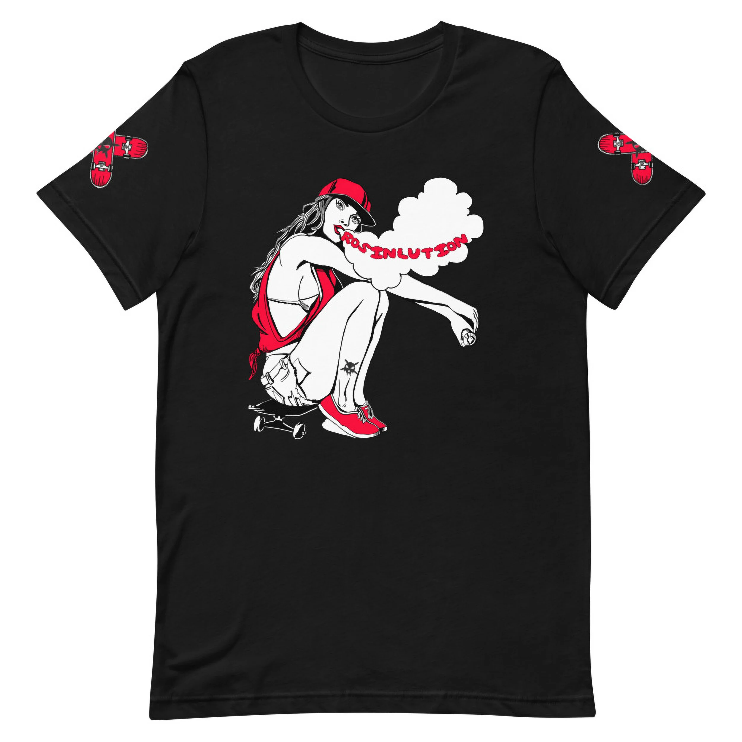 girl-smoking-sitting-on-skateboard-JPEG _Skateboards-Crossing-with-Rosinlutio_mockup_Front_Flat_Black.jpg