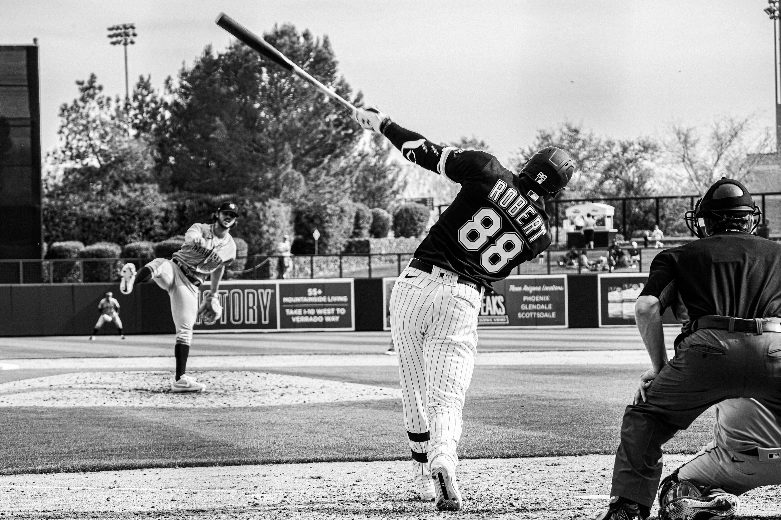 Luis Robert - At Bat BW