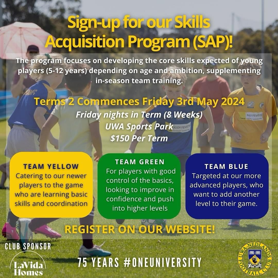 Join us for Term 2 of our SAP Program on Friday, May 3rd!

Discover our updated curriculum featuring specialized &lsquo;streams&rsquo; designed for players at all levels of Joey and MiniRoo development. 

Our program prioritizes fundamental skills su