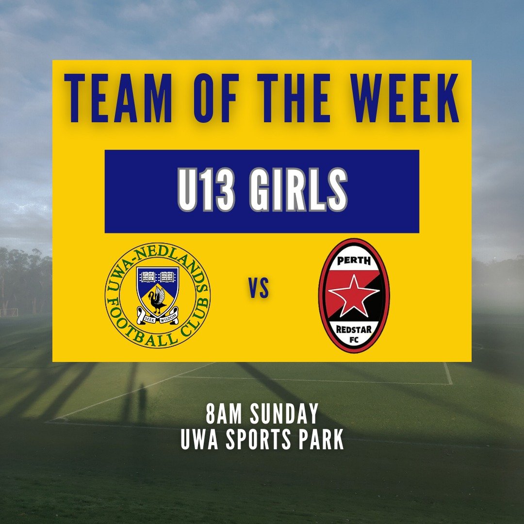 🌟 Presenting our Team of the Week! 🌟

Wishing our Under 13 Girls Div 1 the best of luck in their home match against Perth Redstar.

📍 UWA Sports Park, 8am Sunday

Go out there and show them what you're made of! 💪

#TeamOfTheWeek #ONEUniversity