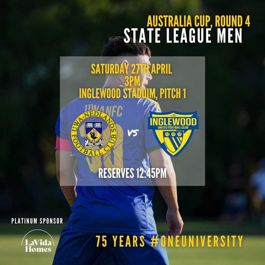 Our State League Men are bringing their a-game to their Australia Cup match against Inglewood United this weekend 💪

📍 Inglewood Stadium, 3pm

Reserves to play at 12:45pm

#ONEUniversity 

Thank you to our Platinum Club Sponsor @la_vida_homes 

📸 