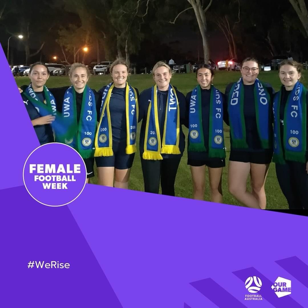 Celebrating the incredible strength and skill of our female soccer players for #FemaleFootballWeek

Each senior woman in this photo has played over 100 or 200 games of football for UWANFC, with some players having come all the way from Joey Soccer!

