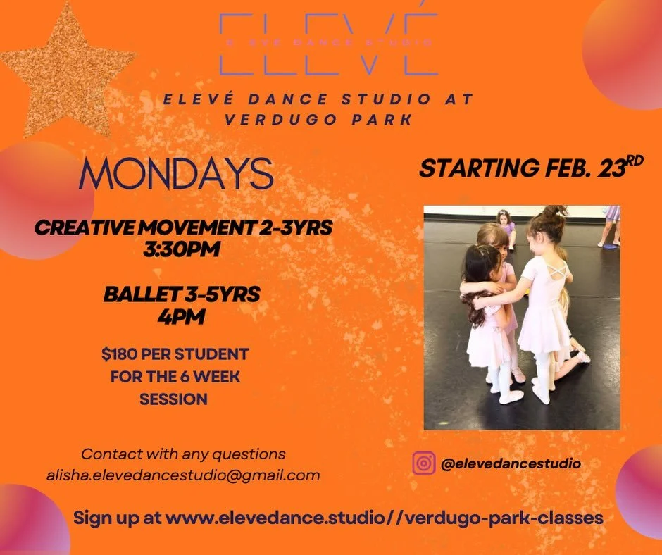 New Monday classes added! Calling all 2year olds for some fun creative movement ✨Sign up on our website today! 
.
.
.
#dance #dancing #dancestudio #elevedance #danceclass