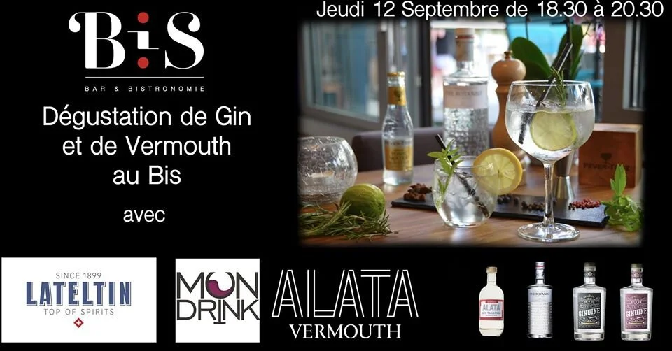 Dégustation de Gin et Vermouth 12/09/19