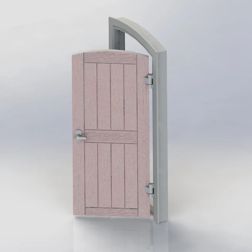 Wooden Door, Hinged, with Frame.