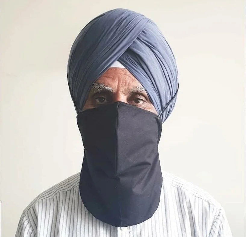 British south Asian designer creates mask for religious headgear wearers