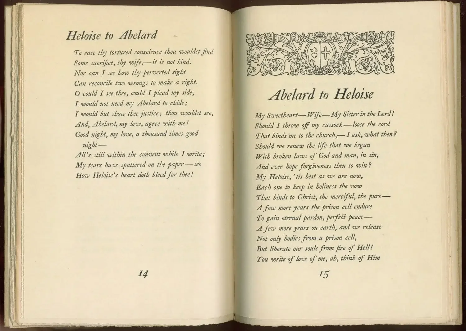 Abelard and Héloïse: A Valentines Day Pairing 