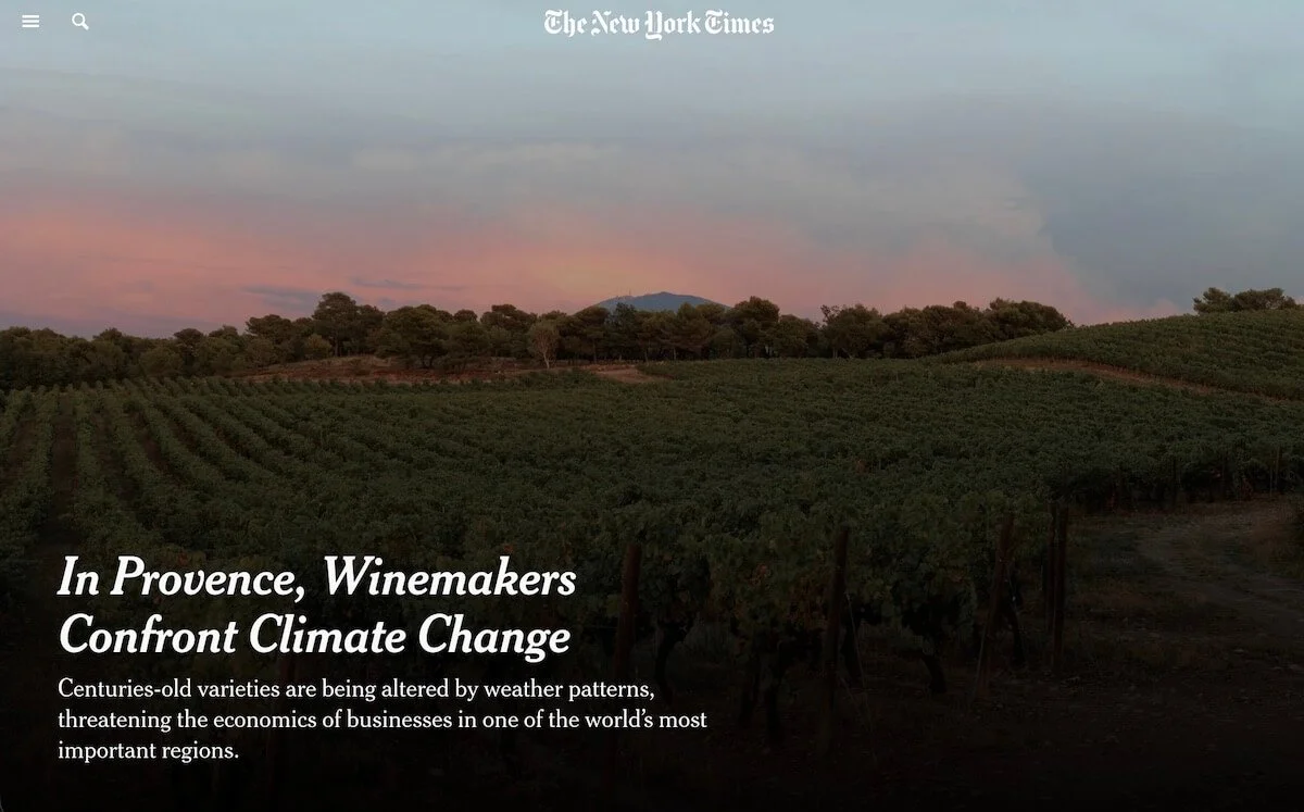 New York Times - In Provence, Winemakers Confront Climate Change