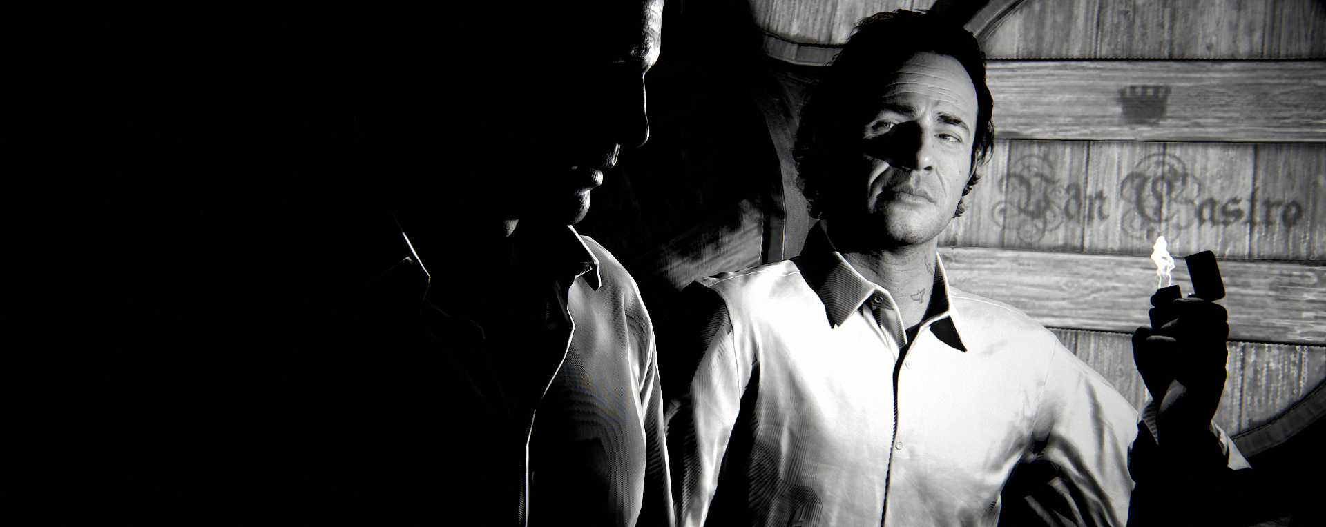 Sam Drake and Nathan Drake in a black and white picture by Indonesia Virtual Photographer L RMN