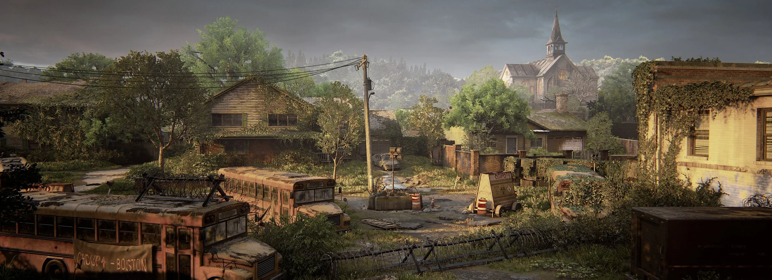 TLOU School Parking scenery