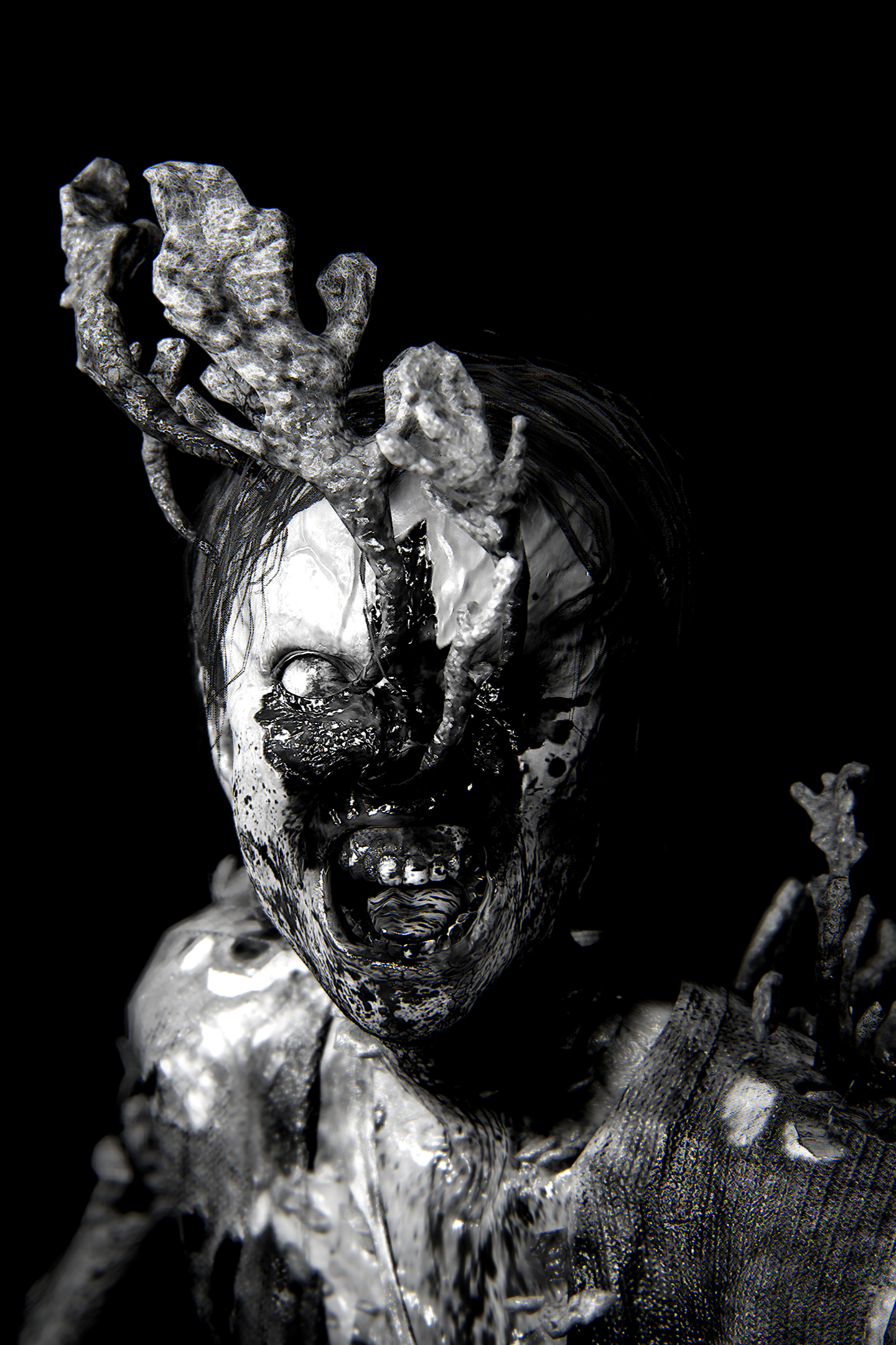 The Last of Us Part 1 | TLOU 1 | Photo Mode | Virtual Photography | #photomode #virtualphotography #portrait #blackandwhite |  Stalker close-up