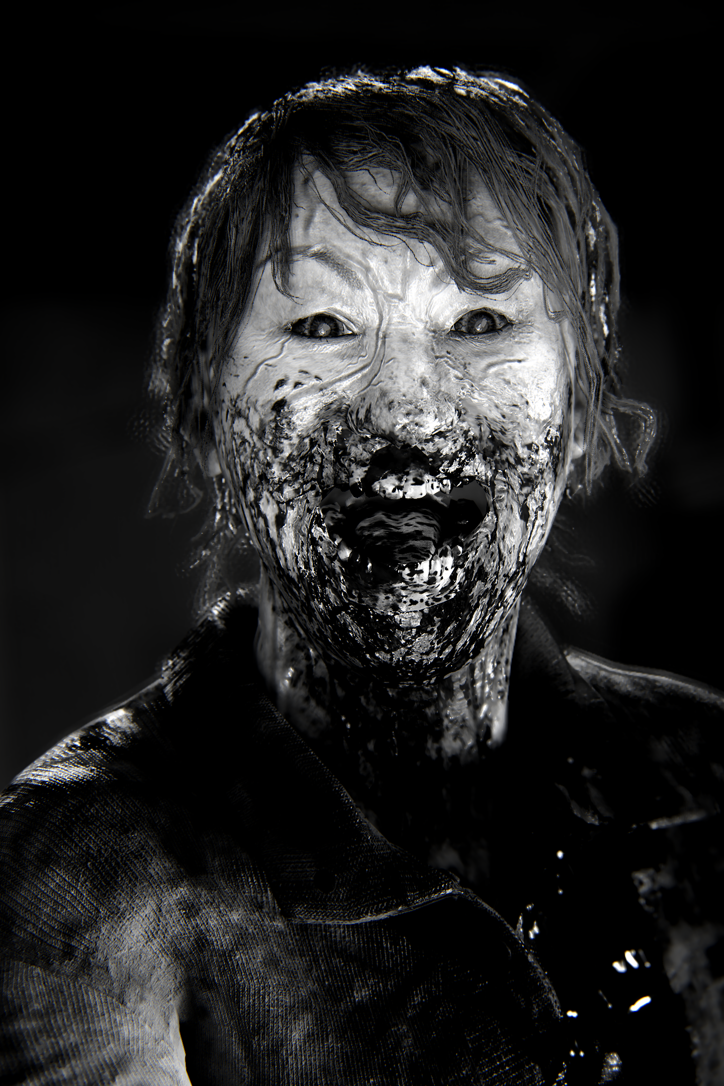 The Last of Us Part 1 | TLOU 1 | Photo Mode | Virtual Photography | #photomode #virtualphotography #portrait #blackandwhite |  NPC infected