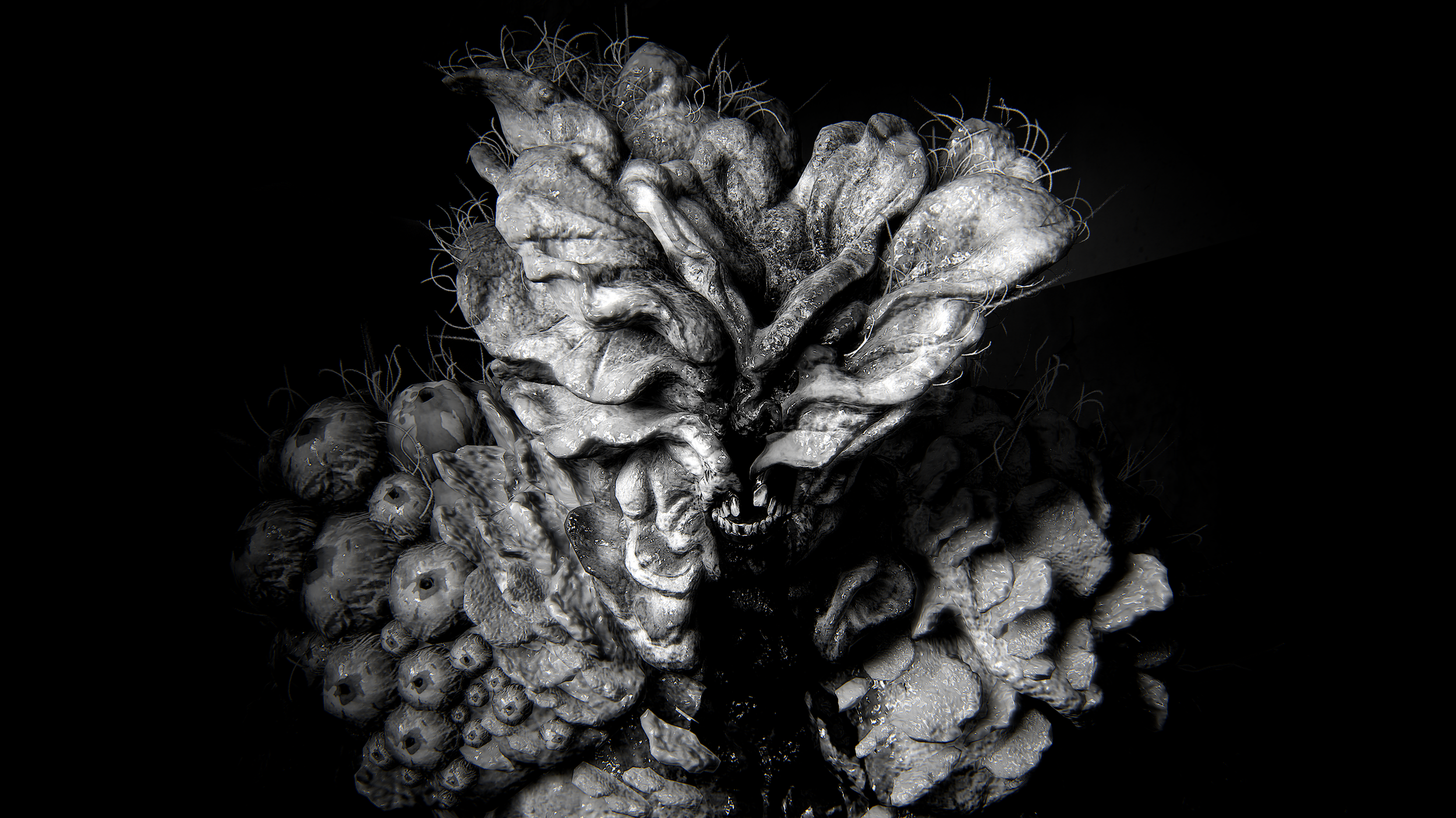 The Last of Us Part 1 | TLOU 1 | Photo Mode | Virtual Photography | #photomode #virtualphotography #portrait #blackandwhite |  Bloater close-up portrait