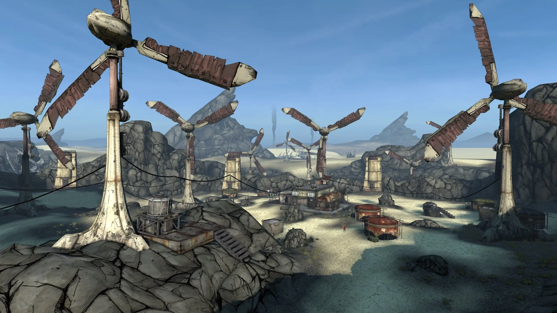 Borderlands I + Virtual Photography + landscape + scenery + environments + outdoors photography Borderlands Windmills