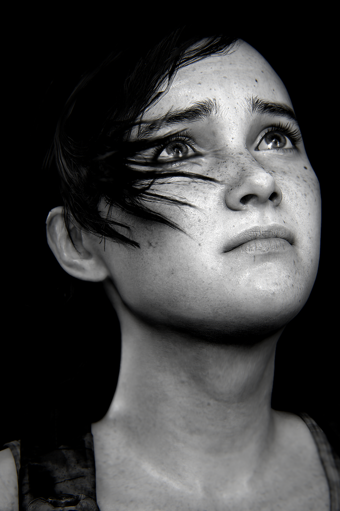 The Last of Us Part 1 | TLOU 1 | Photo Mode | Virtual Photography | #photomode #virtualphotography #portrait #blackandwhite |  Ellie photorealistic portrait
