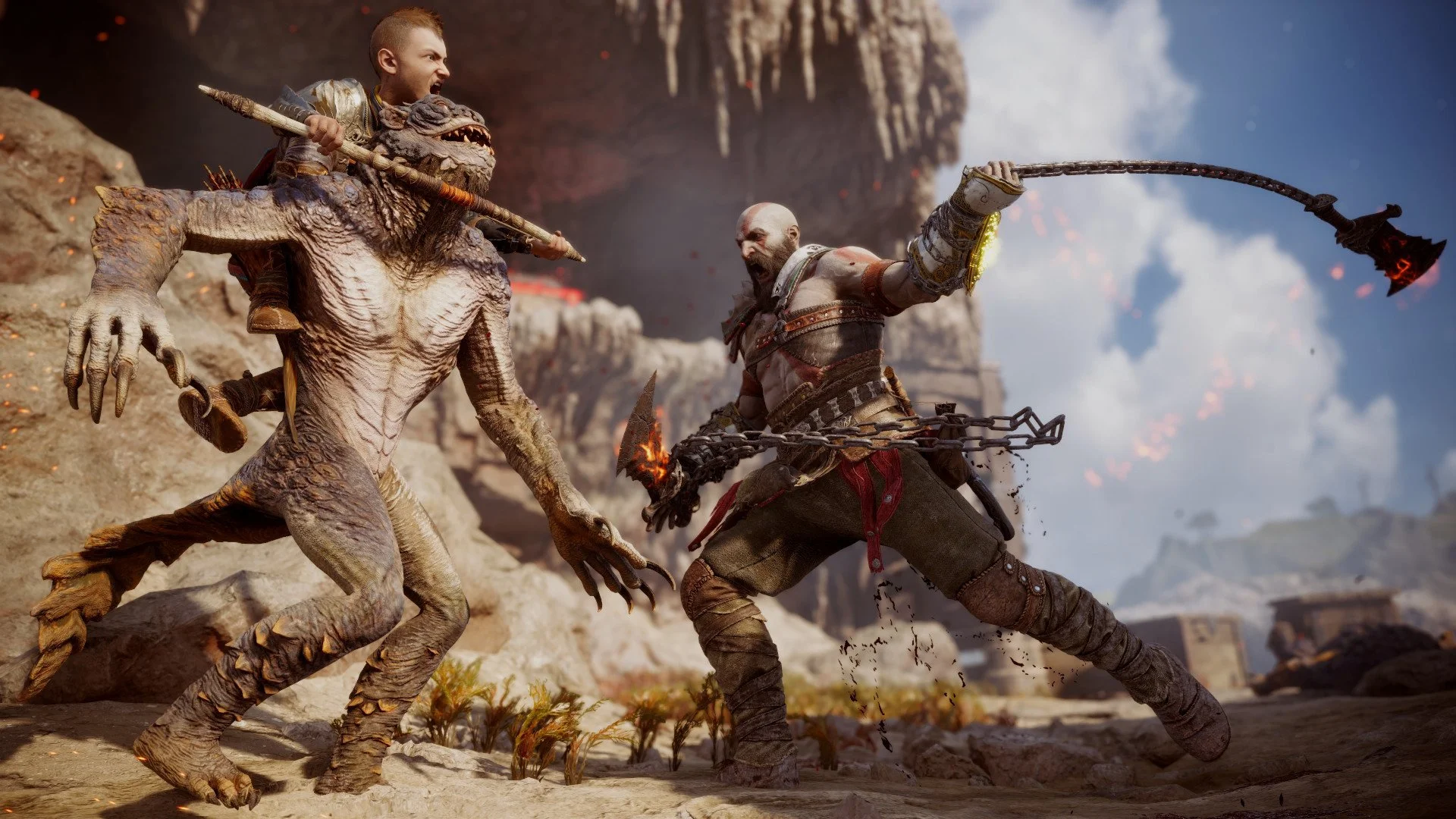 GOW Kratos+Atreus Vs Grim 16:9 Framing