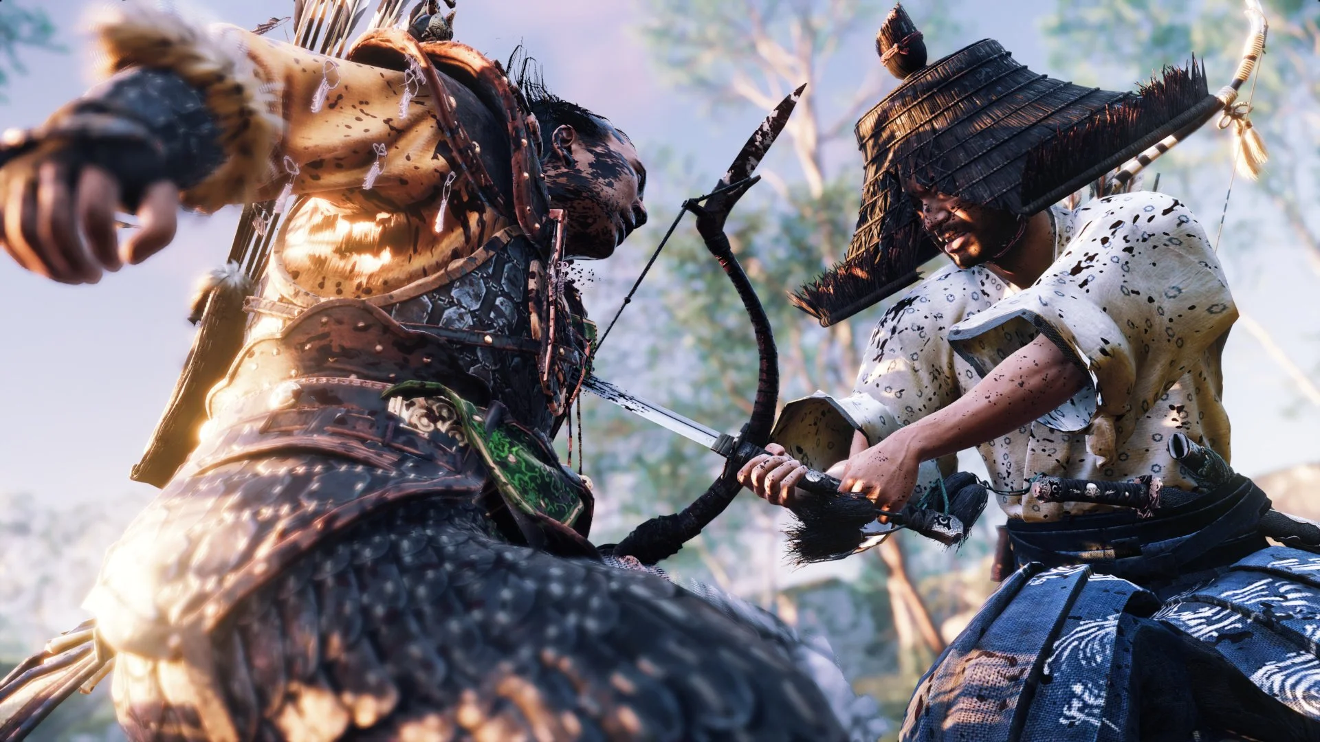 GOT | Ghost Of Tsushima + Photo Mode + Virtual Photography + Jin Sakai + action shot + 16:9