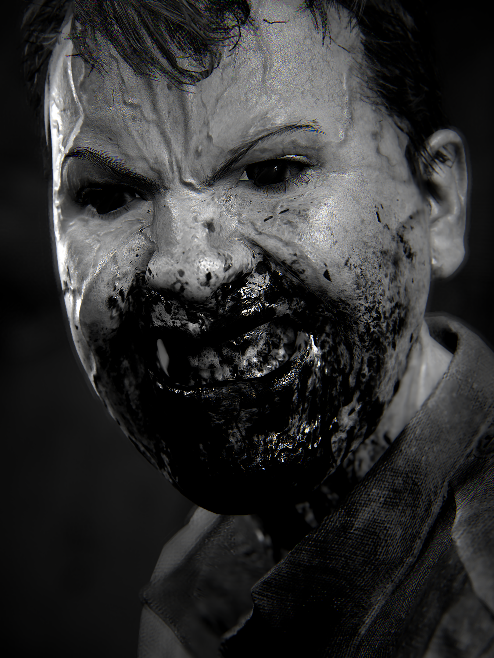 The Last of Us Part 1 | TLOU 1 | Photo Mode | Virtual Photography | #photomode #virtualphotography #portrait #blackandwhite |  NPC infected