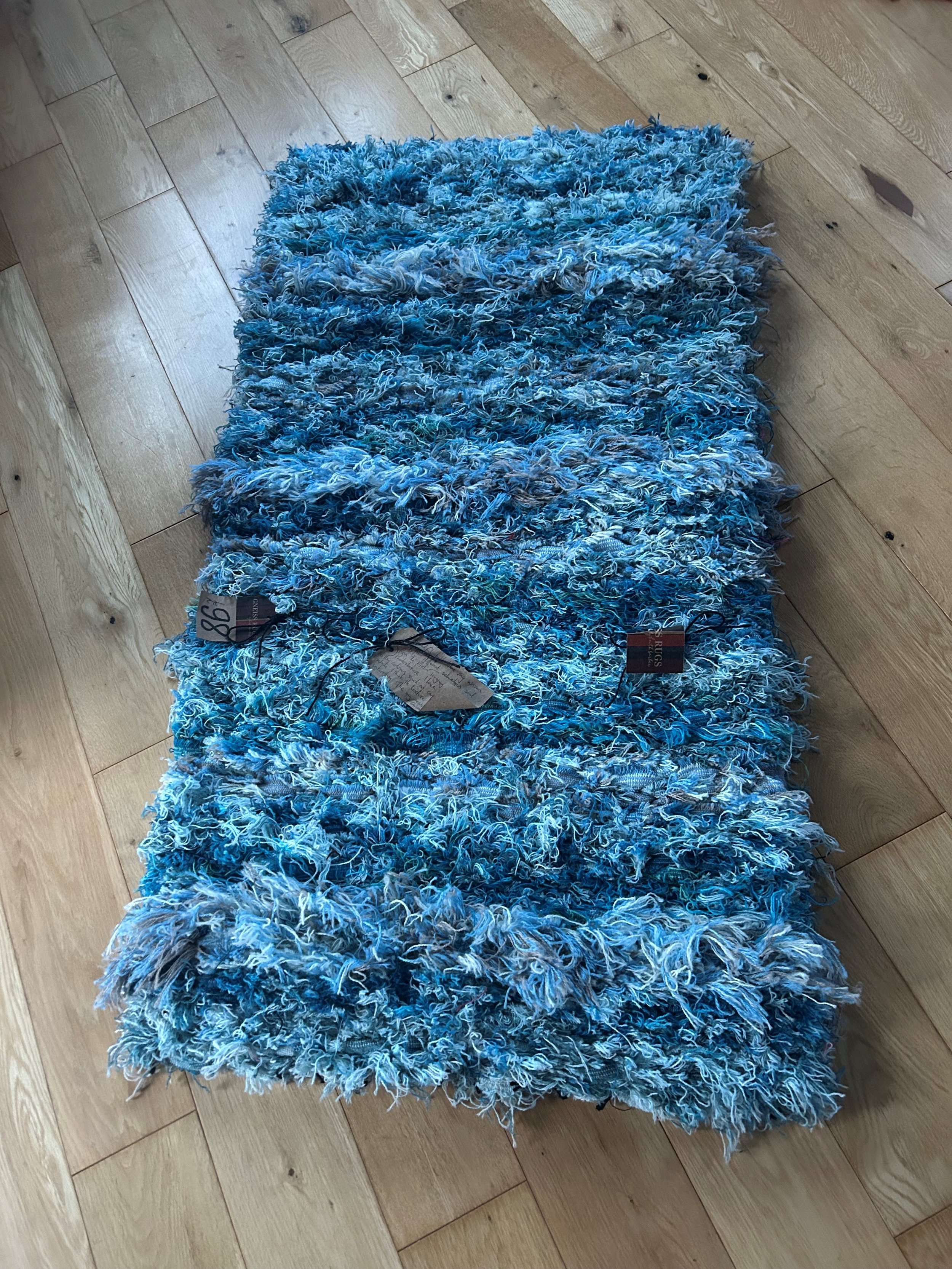 A Beautiful Light Blue Handwoven Wool Rug