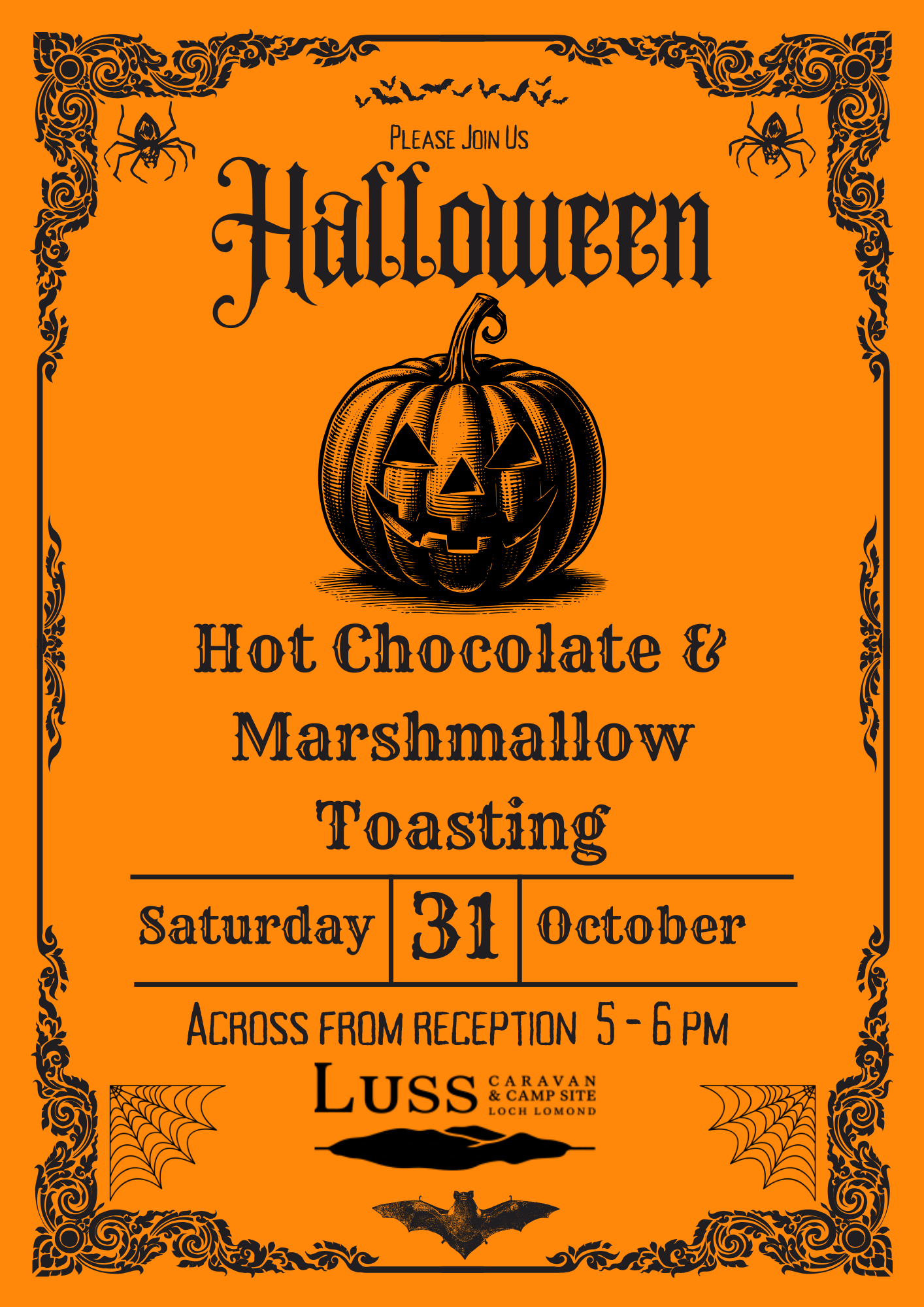 Halloween Hot Chocolate and Marshmallow Toasting Night