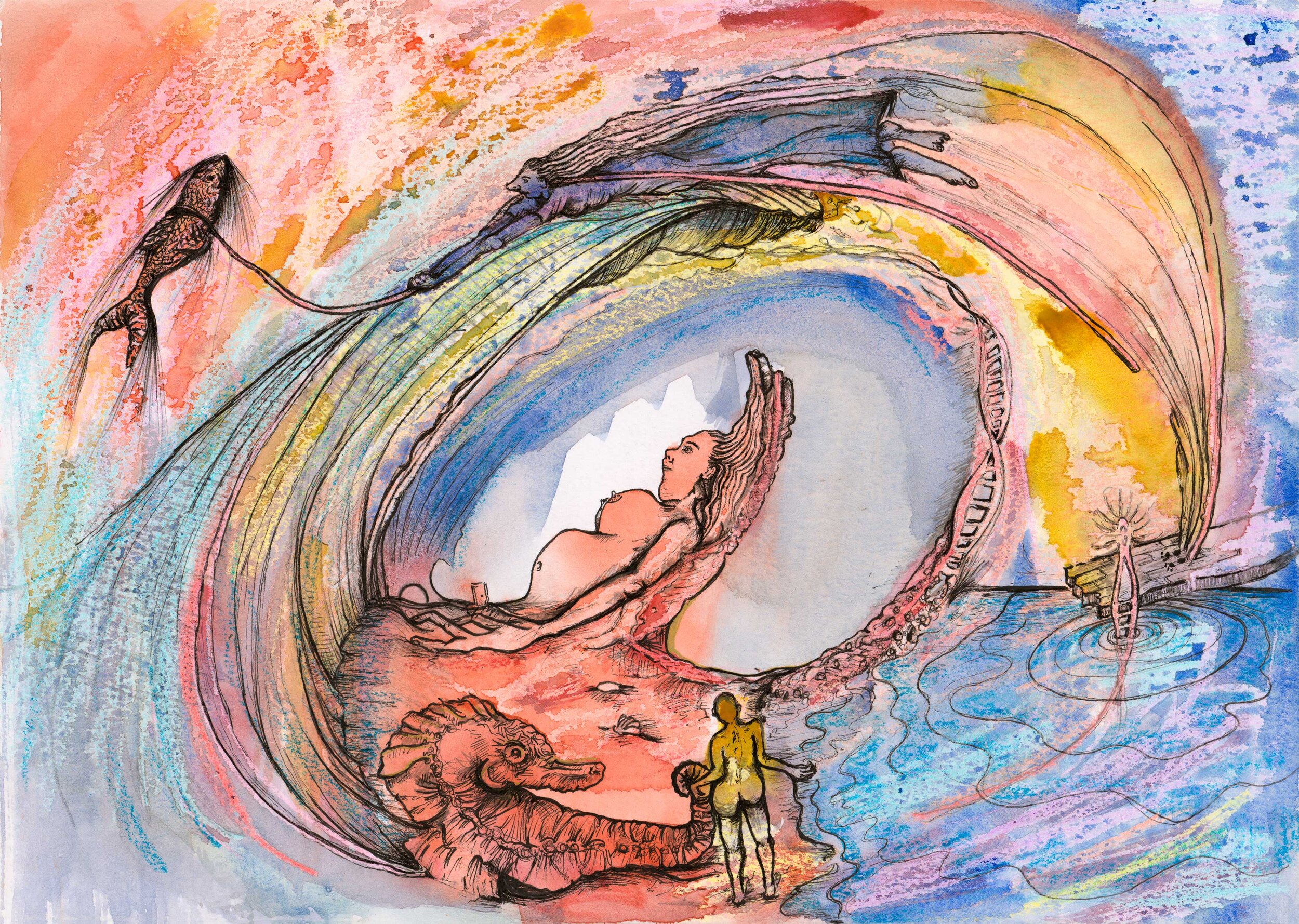 'Get in the Sea' A4 Giclée Print