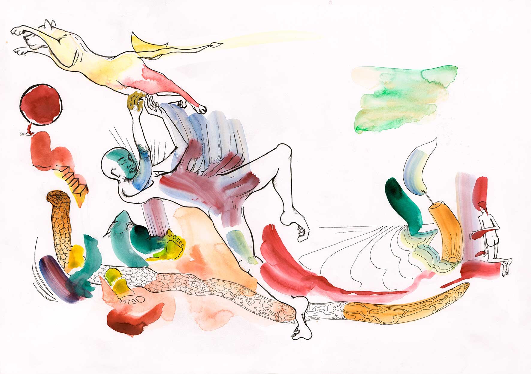 'Lion Lover's Leap' A3 Giclée Print